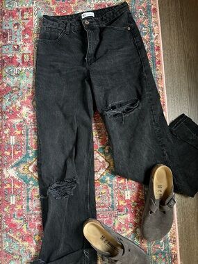 Zara Black Wide leg Jeans size 6